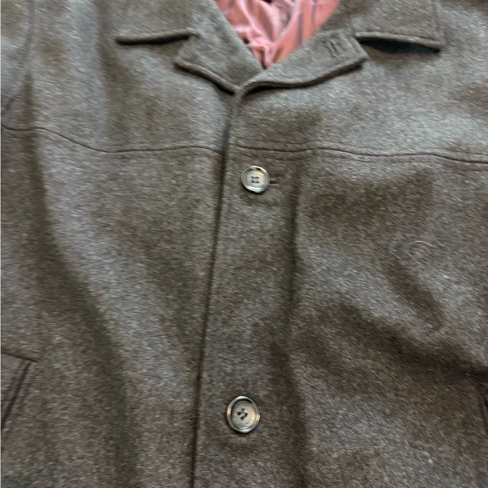 London Fog Charcoal Pea Coat Trench Coat - Picture 8 of 11